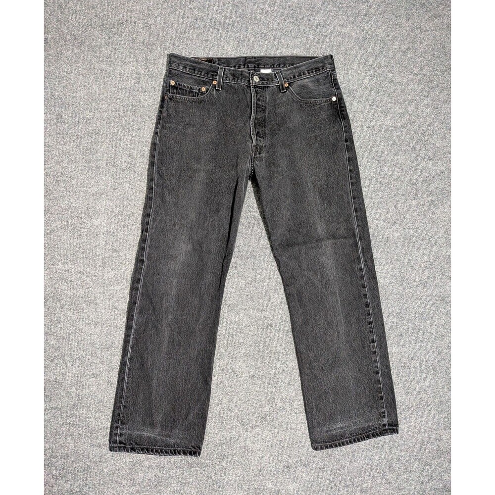 Levis 505 Jeans Mens 36x30 (33x29) Straight Leg Button Fly Vintage Black